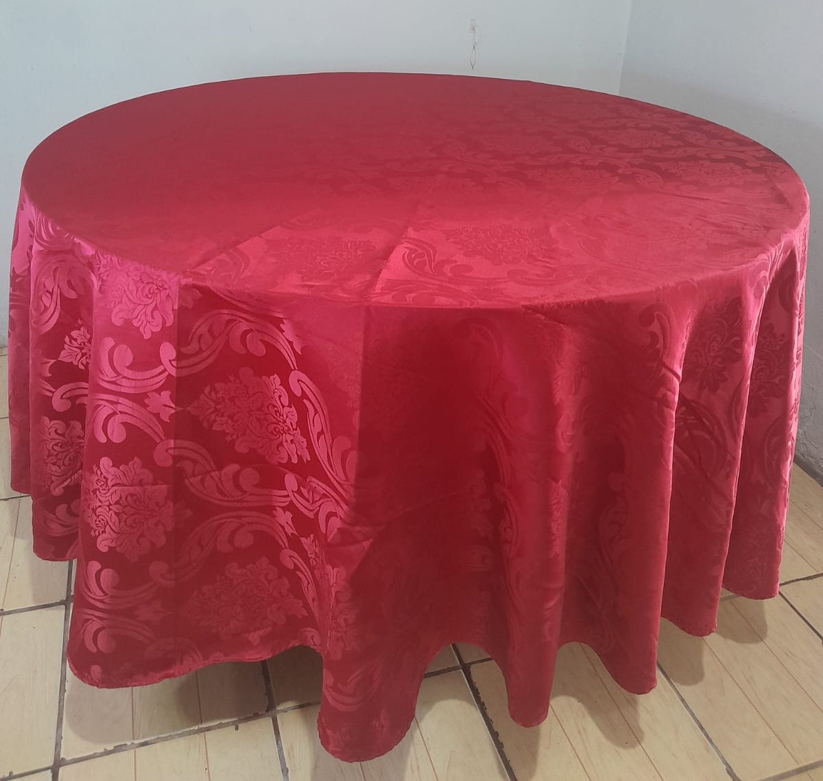 Toalha Redonda Marsala Jacquard 2,80Metros - FranciS Decorações