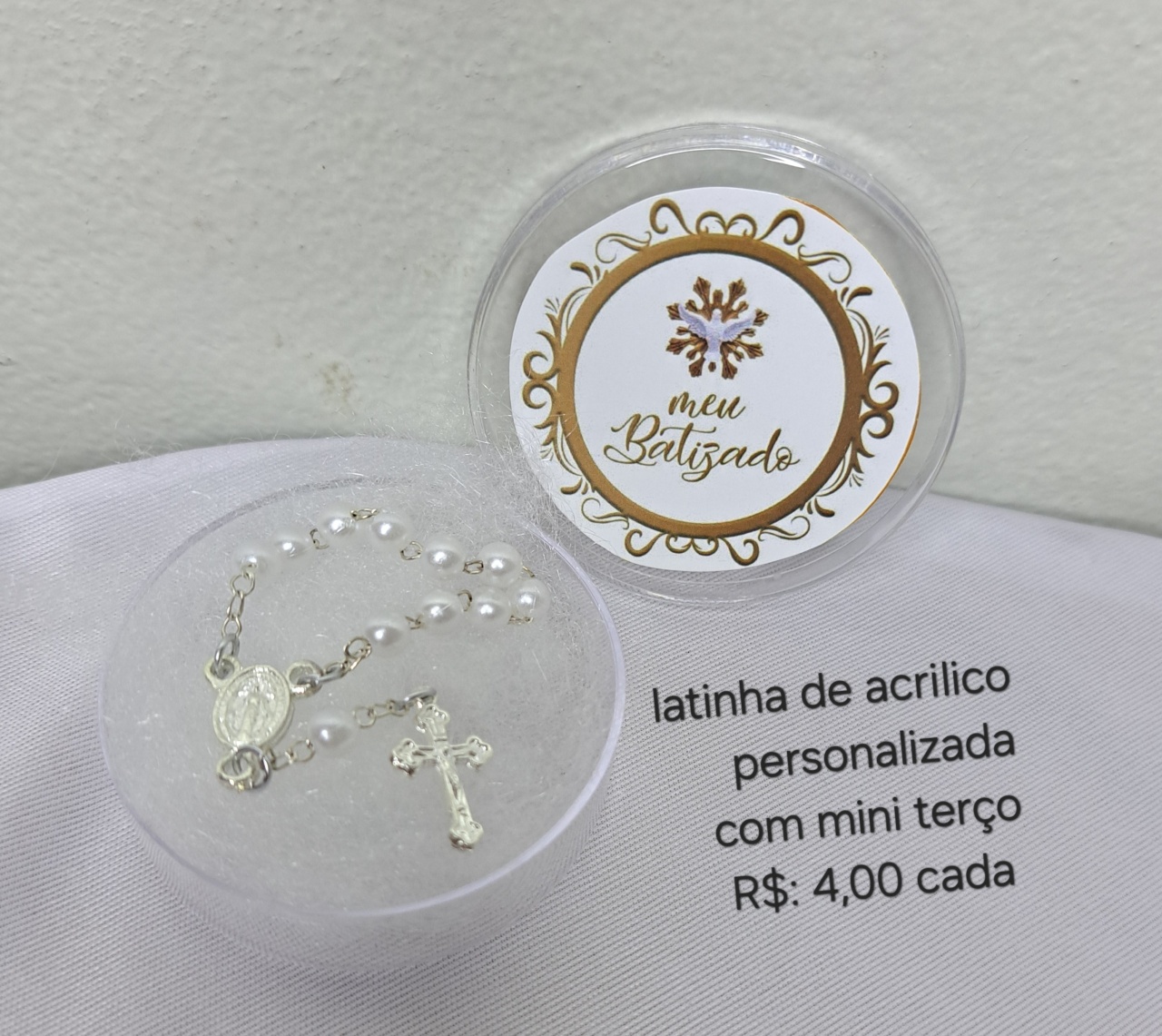 Lembrancinha Latinha Mini Terço - FranciS Decorações
