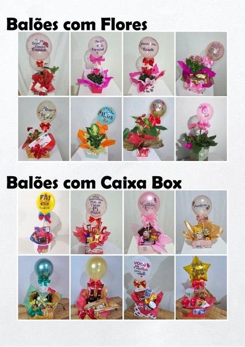 Balão Caixas Box  Com Flores Ou Doces - FranciS Decorações