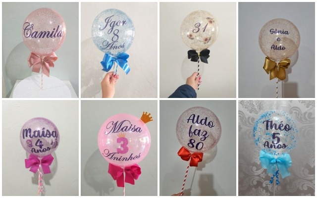 Balão Cake 20Cm Personalizado Na Vareta  - FranciS Decorações