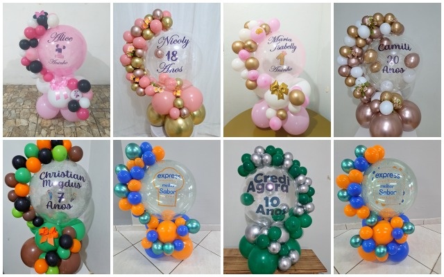 Balão 40Cm Personalizado Com Guirlanda - FranciS Decorações