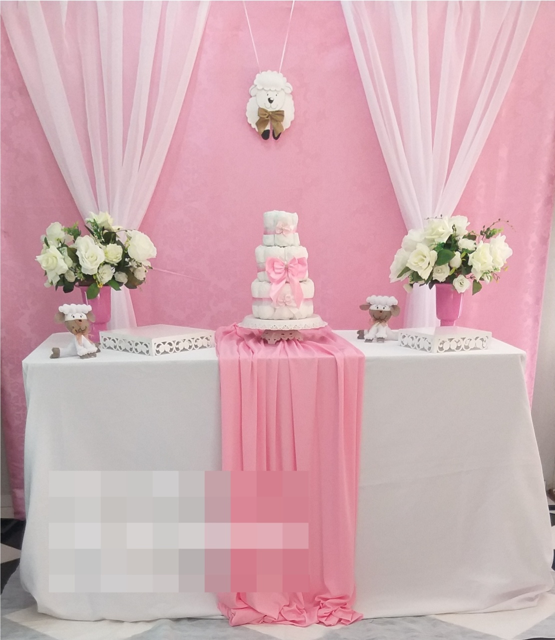 Ovelhinha Chá Rosa 02 - FranciS Decorações