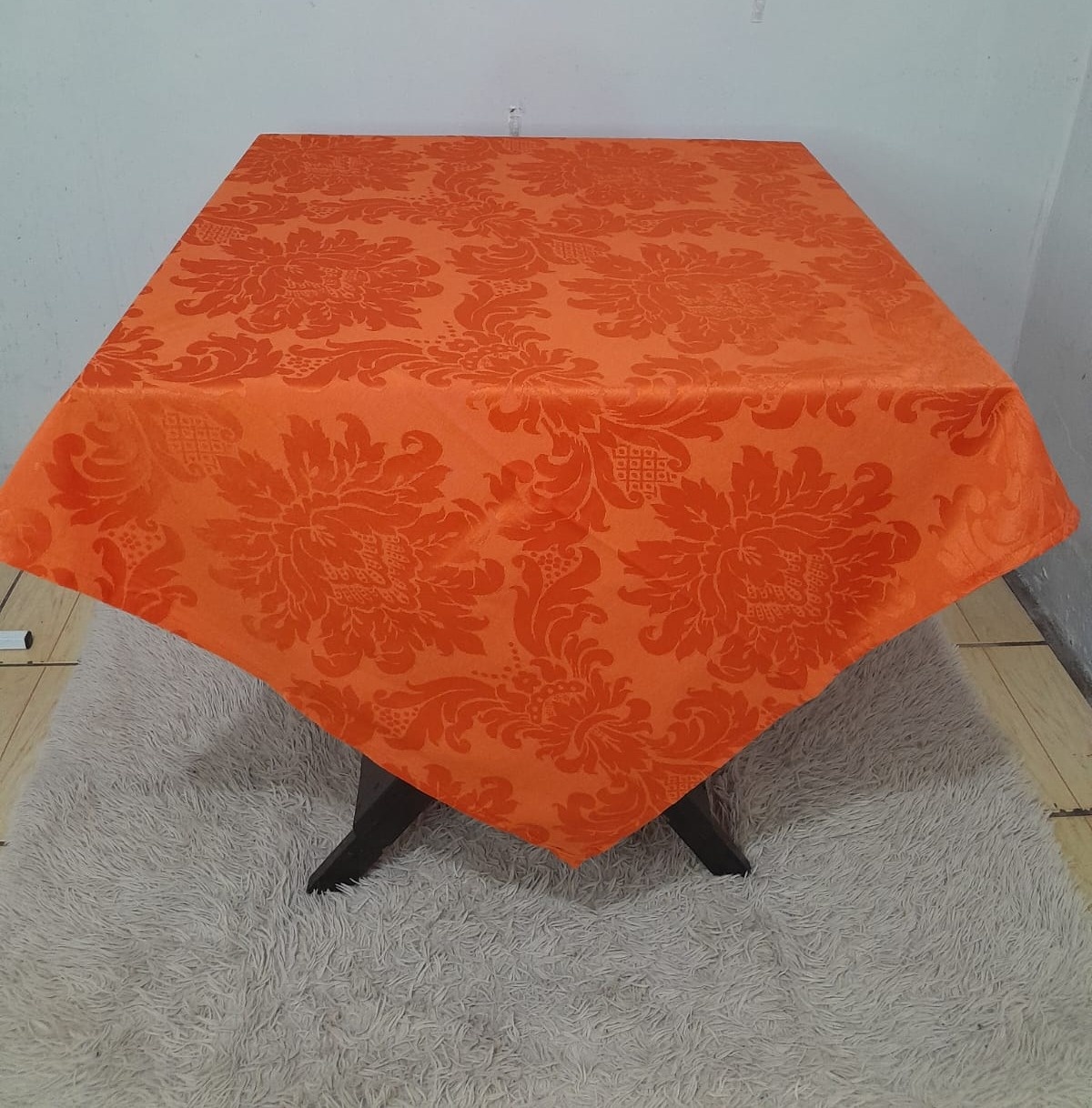 Toalha Laranja Jacquard 1,5X1,5 - FranciS Decorações