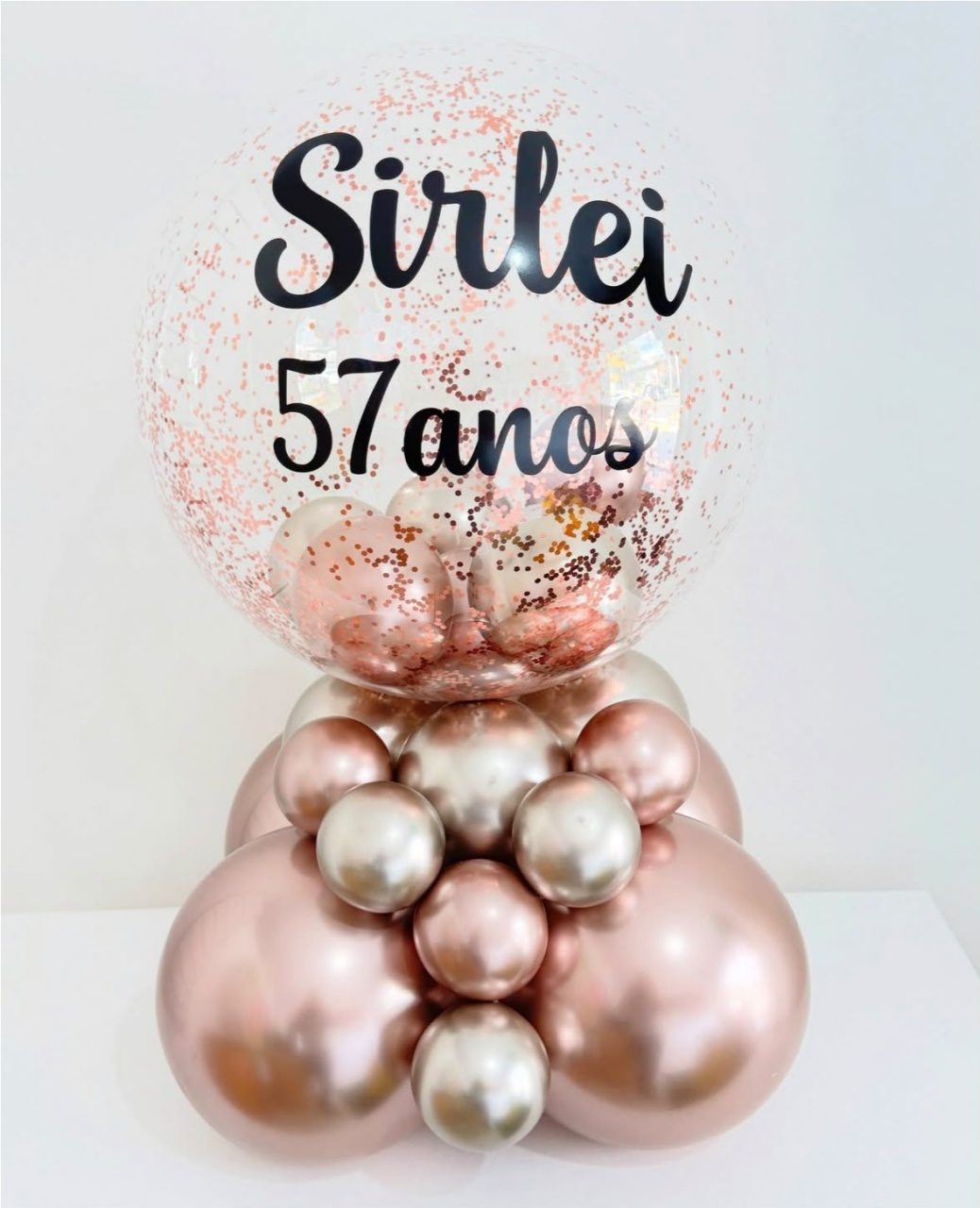 Arranjo de Balões de Mesa Personalizado Com Glitter - Coloriradecoracoes