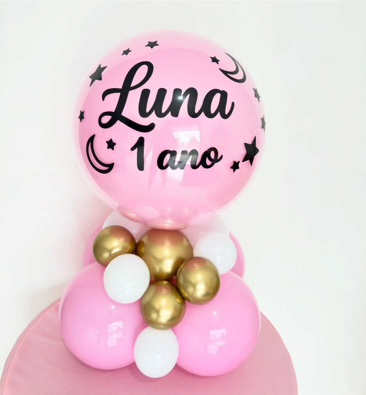 Arranjo de Balões de Mesa Personalizado Encapsulado - Coloriradecoracoes