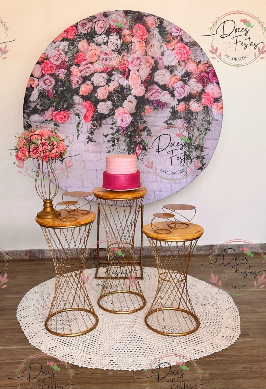 Kit Floral Rosas Com Fundo Branco - Doces Festas Decorações e Pegue e Monte
