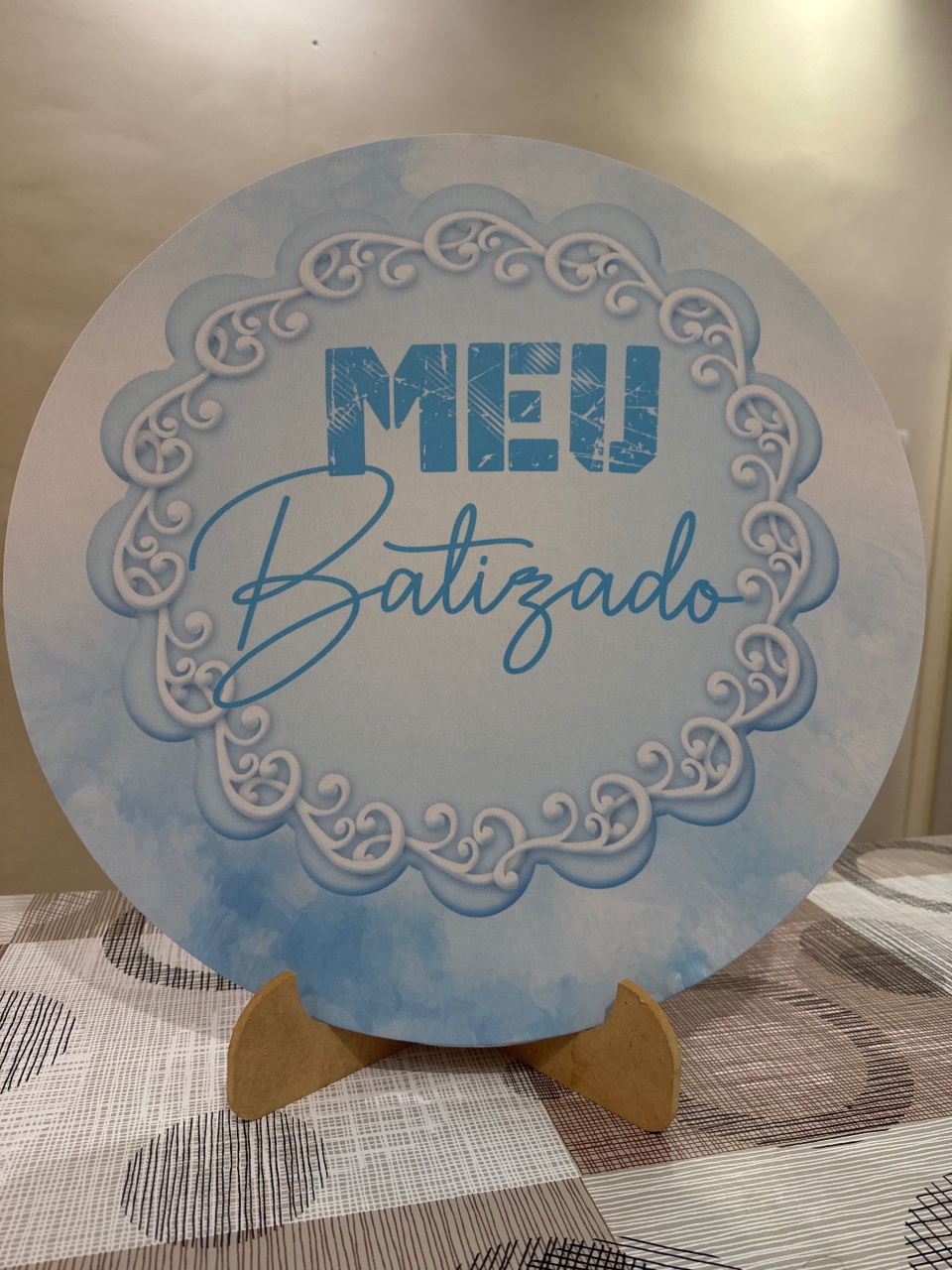 Mini Painel Batizado Azul - Doces Festas Decorações e Pegue e Monte