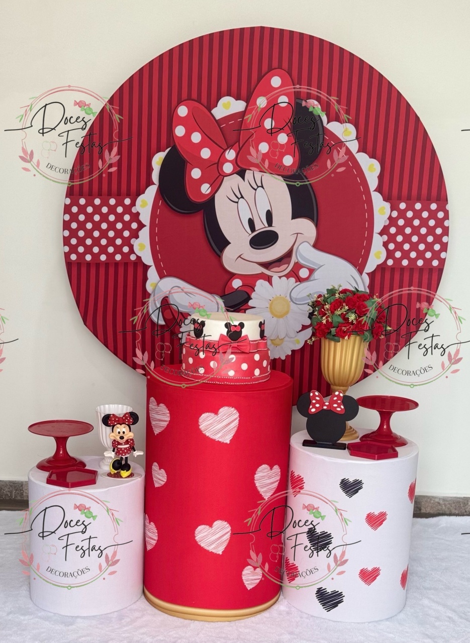 Kit Minnie Vermelha IV - Doces Festas Decorações e Pegue e Monte