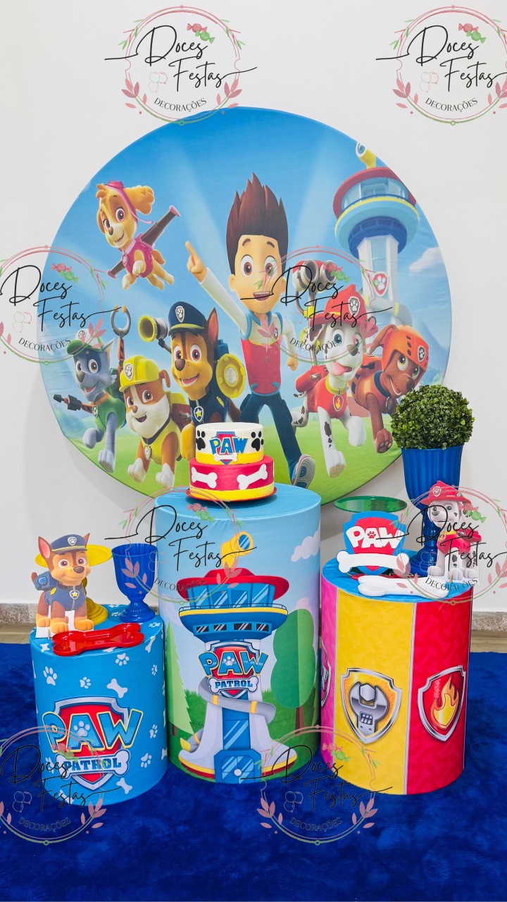 Kit Patrulha Canina I - Doces Festas Decorações e Pegue e Monte