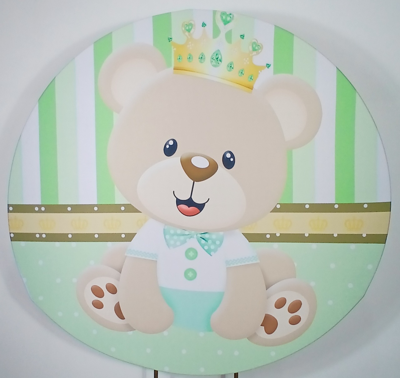 Painel Redondo - Urso Realeza 3 - Doces Festas Decorações e Pegue e Monte