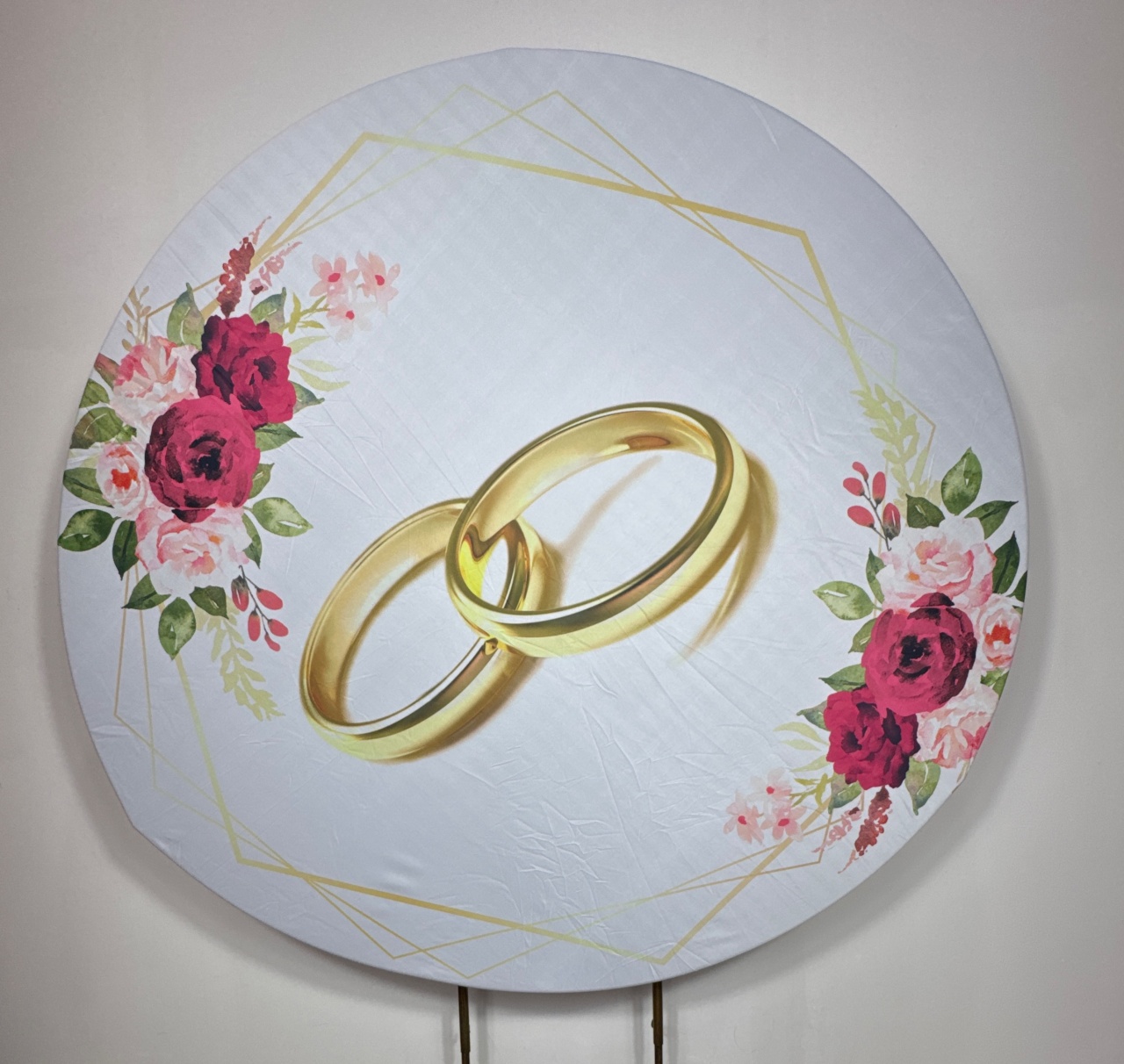 Painel Redondo - Casamento 1 - Doces Festas Decorações e Pegue e Monte