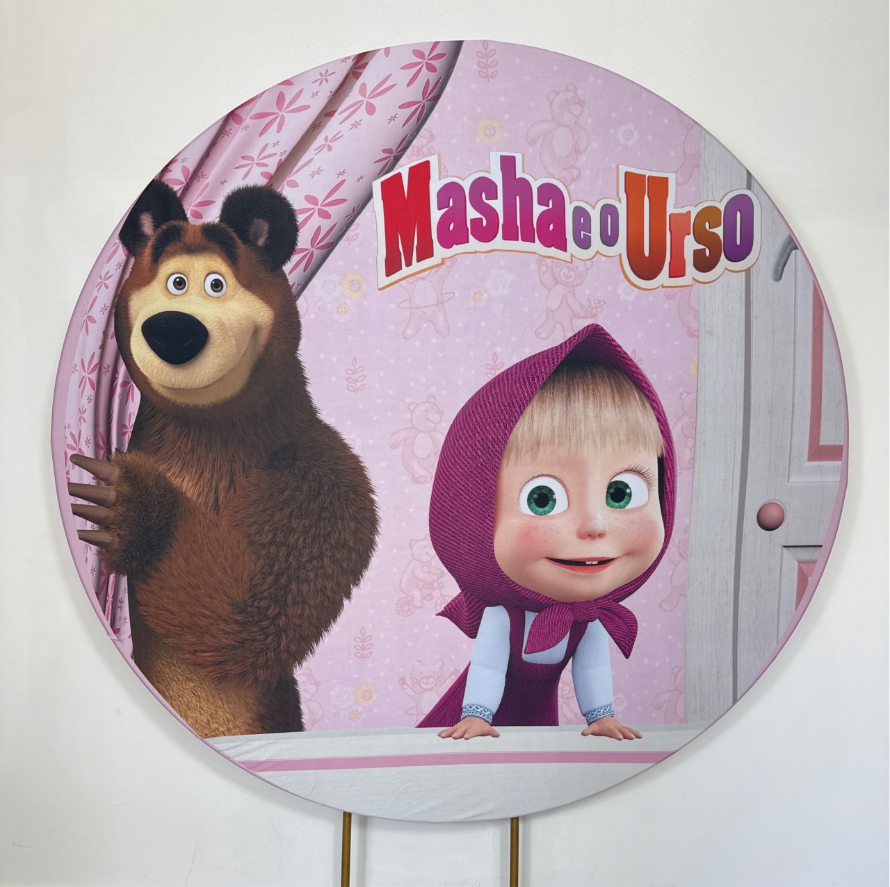 Painel Redondo - Marsha E O Urso 2 - Doces Festas Decorações e Pegue e Monte