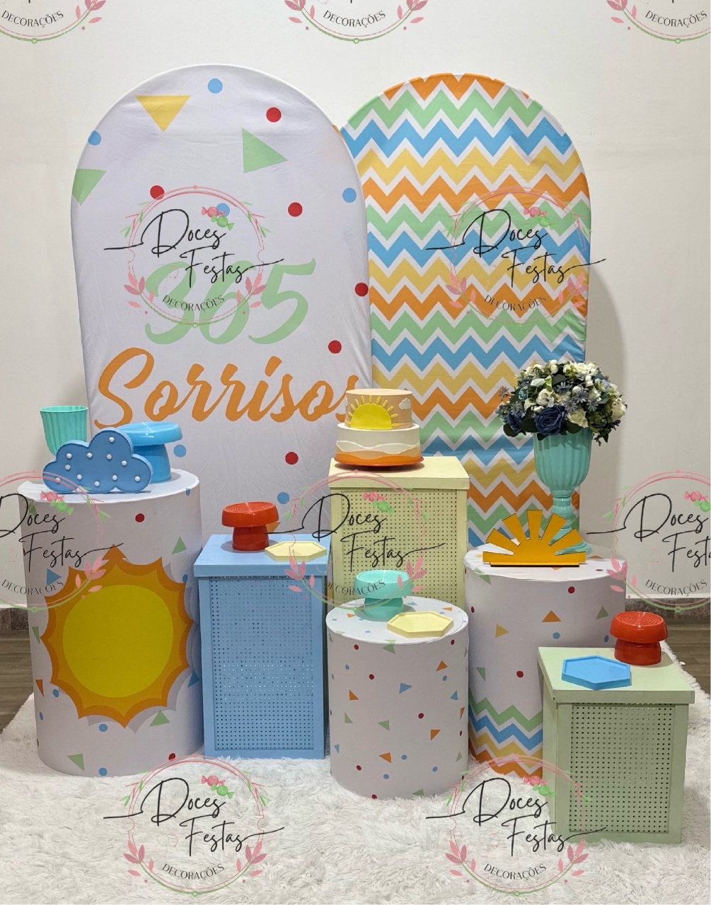 Kit 365 Sorrisos      - Doces Festas Decorações e Pegue e Monte