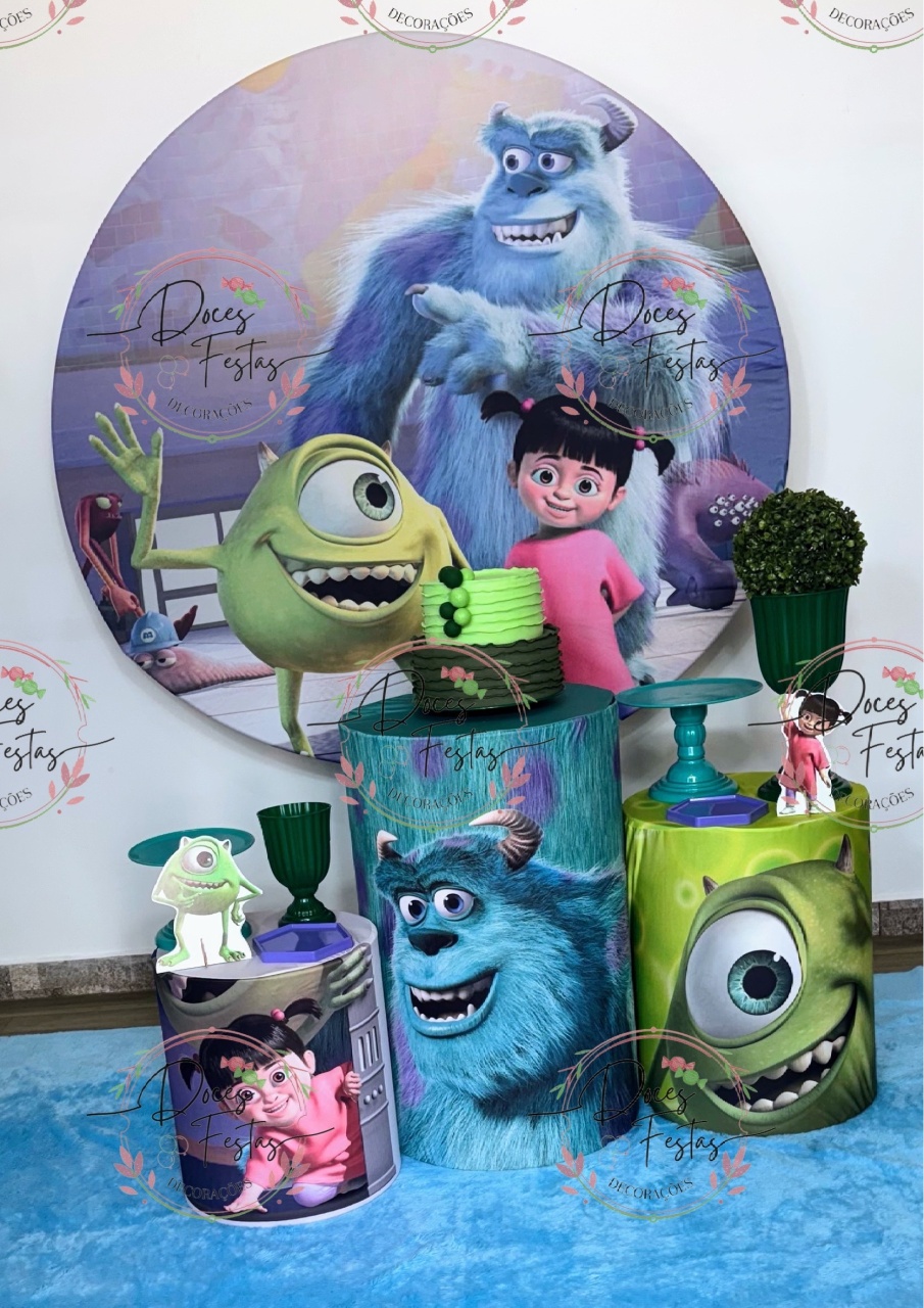 Kit Monstro S. A.   - Doces Festas Decorações e Pegue e Monte