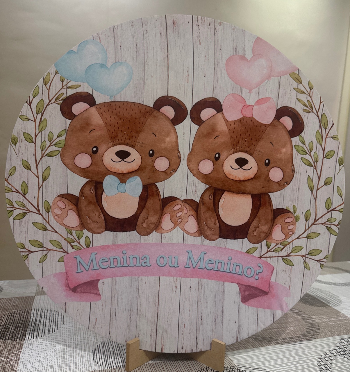 Mini Painel Chá Revelação IV (Ursinhos) - Doces Festas Decorações e Pegue e Monte