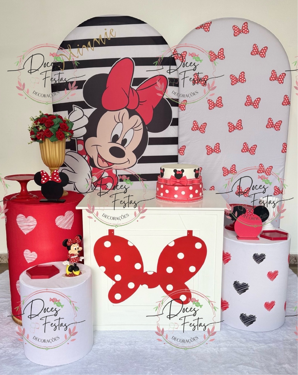 Kit Minnie Vermelha Xii - Doces Festas Decorações e Pegue e Monte