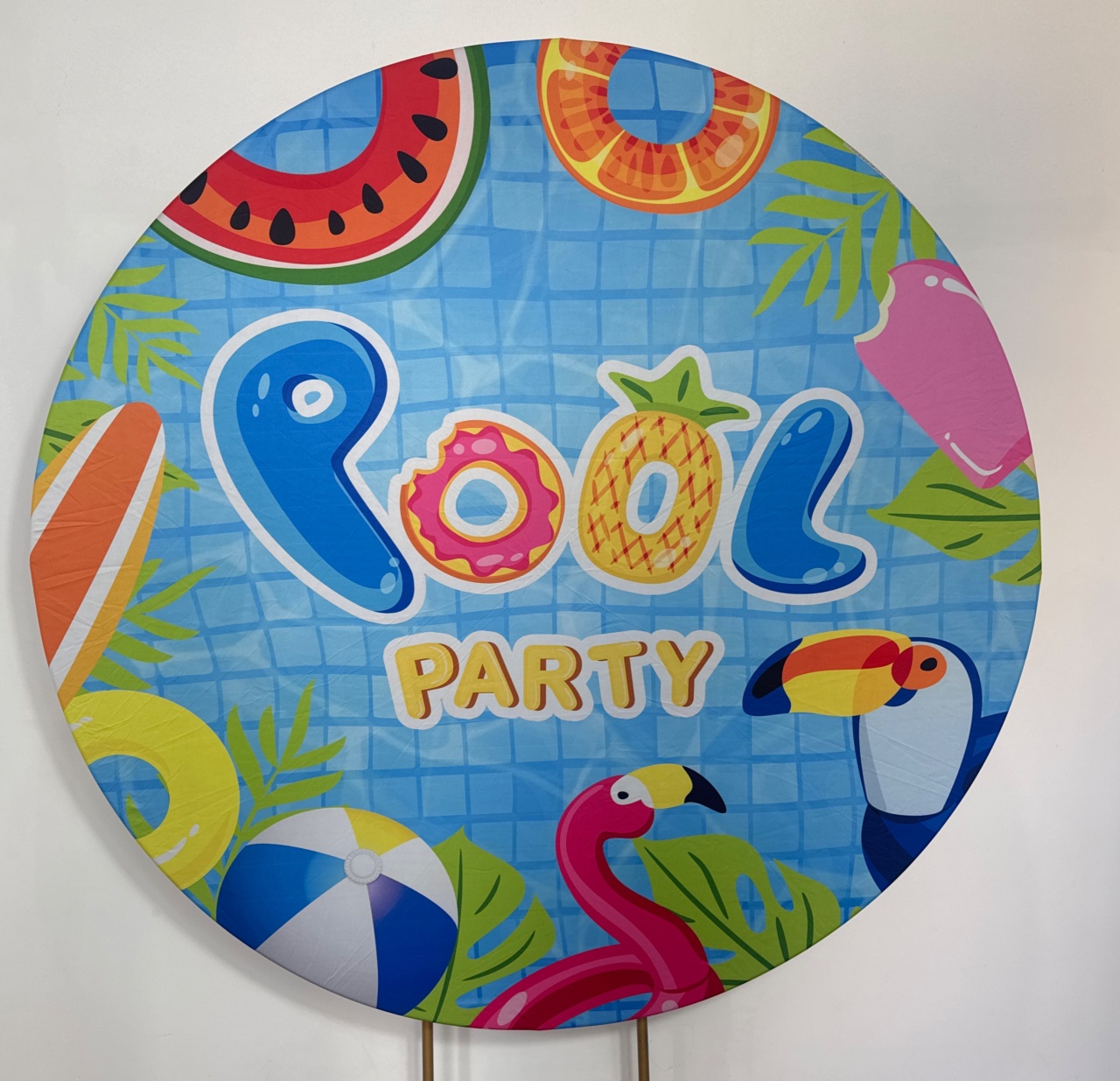Painel Redondo - Pool Party 2 - Doces Festas Decorações e Pegue e Monte