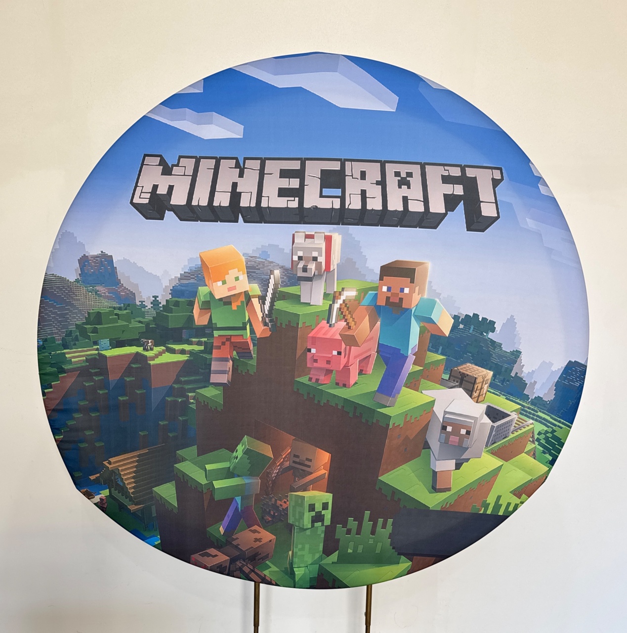 Painel Redondo - Minecraft - Doces Festas Decorações e Pegue e Monte