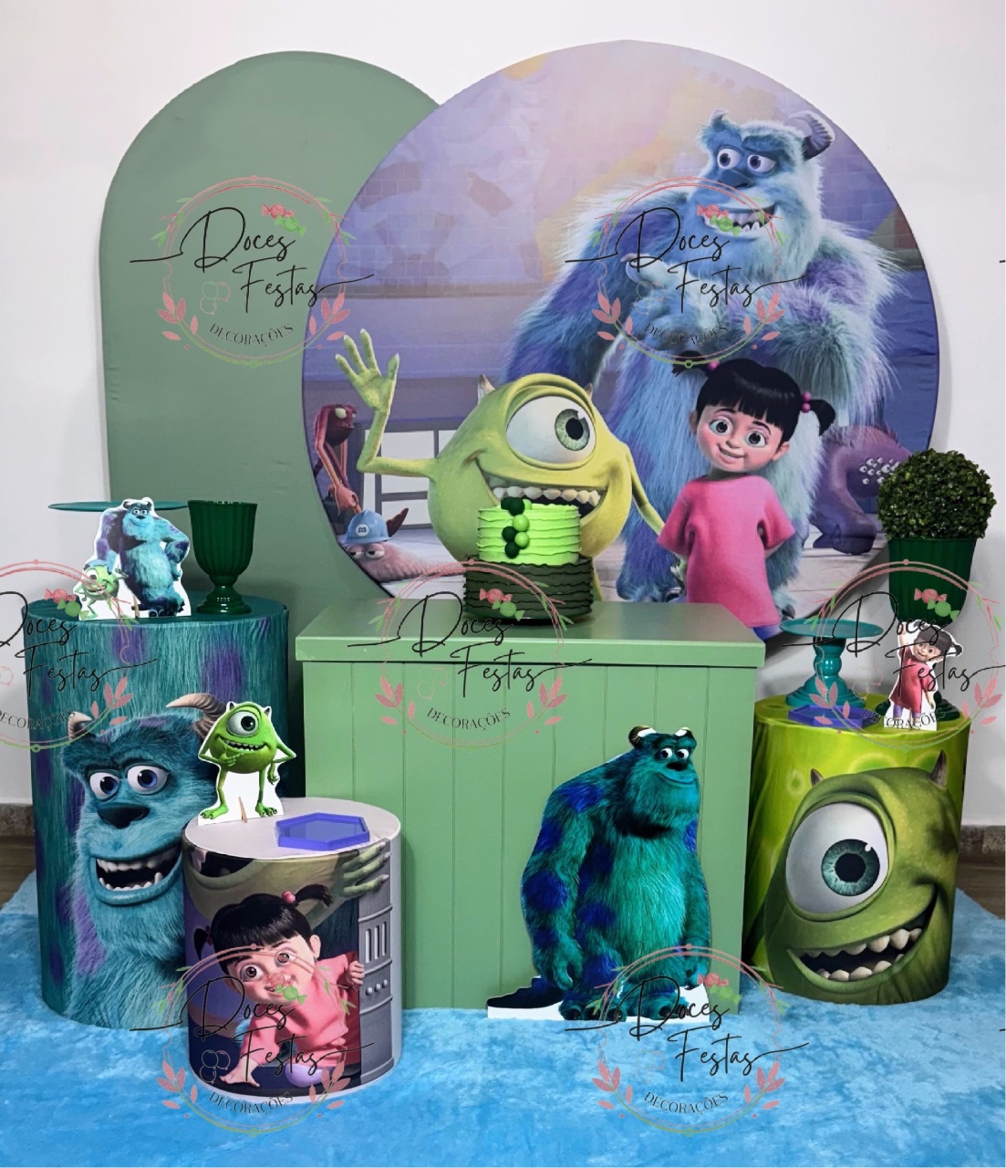 Kit Monstro S. A. - Doces Festas Decorações e Pegue e Monte