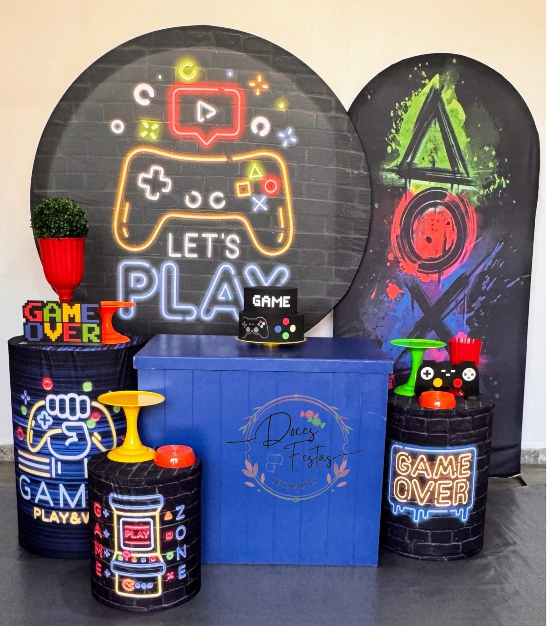 Kit Ouro - Game - Doces Festas Decorações e Pegue e Monte