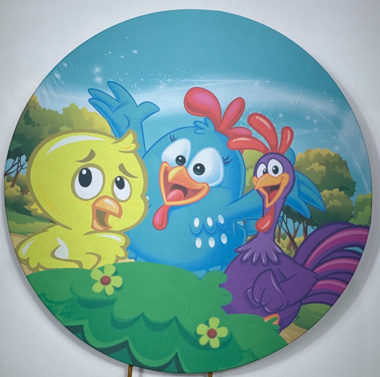 Painel Redondo - Galinha Pintatinha  - Doces Festas Decorações e Pegue e Monte