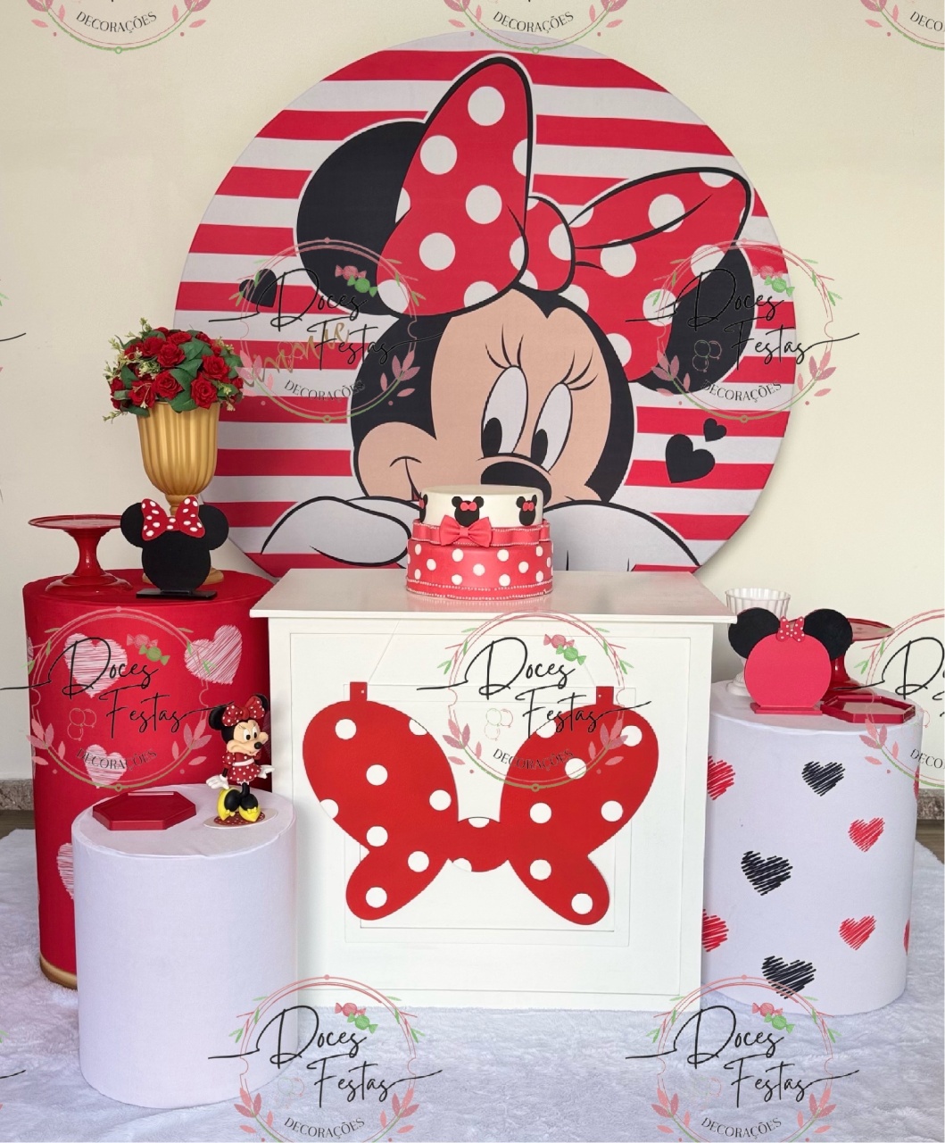 Kit Minnie Vermelha Ii - Doces Festas Decorações e Pegue e Monte