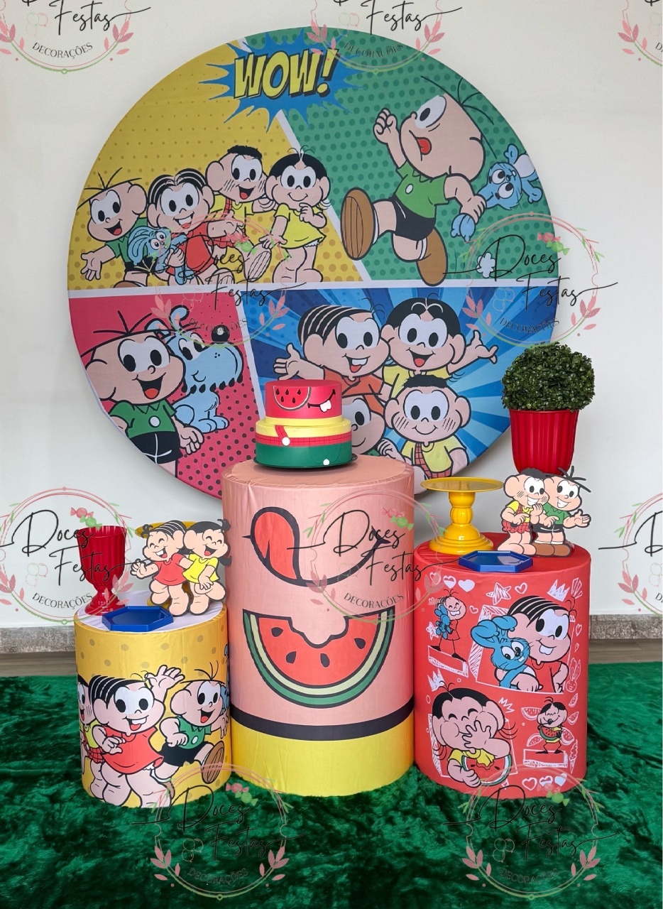 Kit Turma da Mônica IV - Doces Festas Decorações e Pegue e Monte