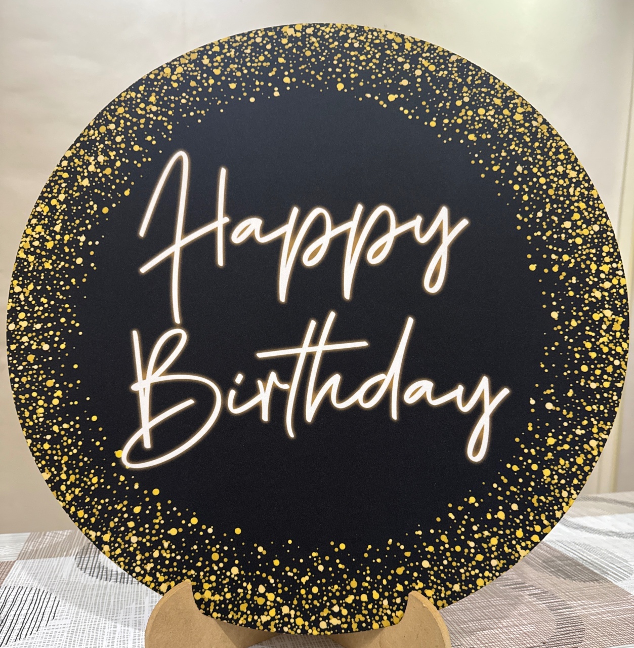Mini Painel Happy Birthday Dourado  - Doces Festas Decorações e Pegue e Monte