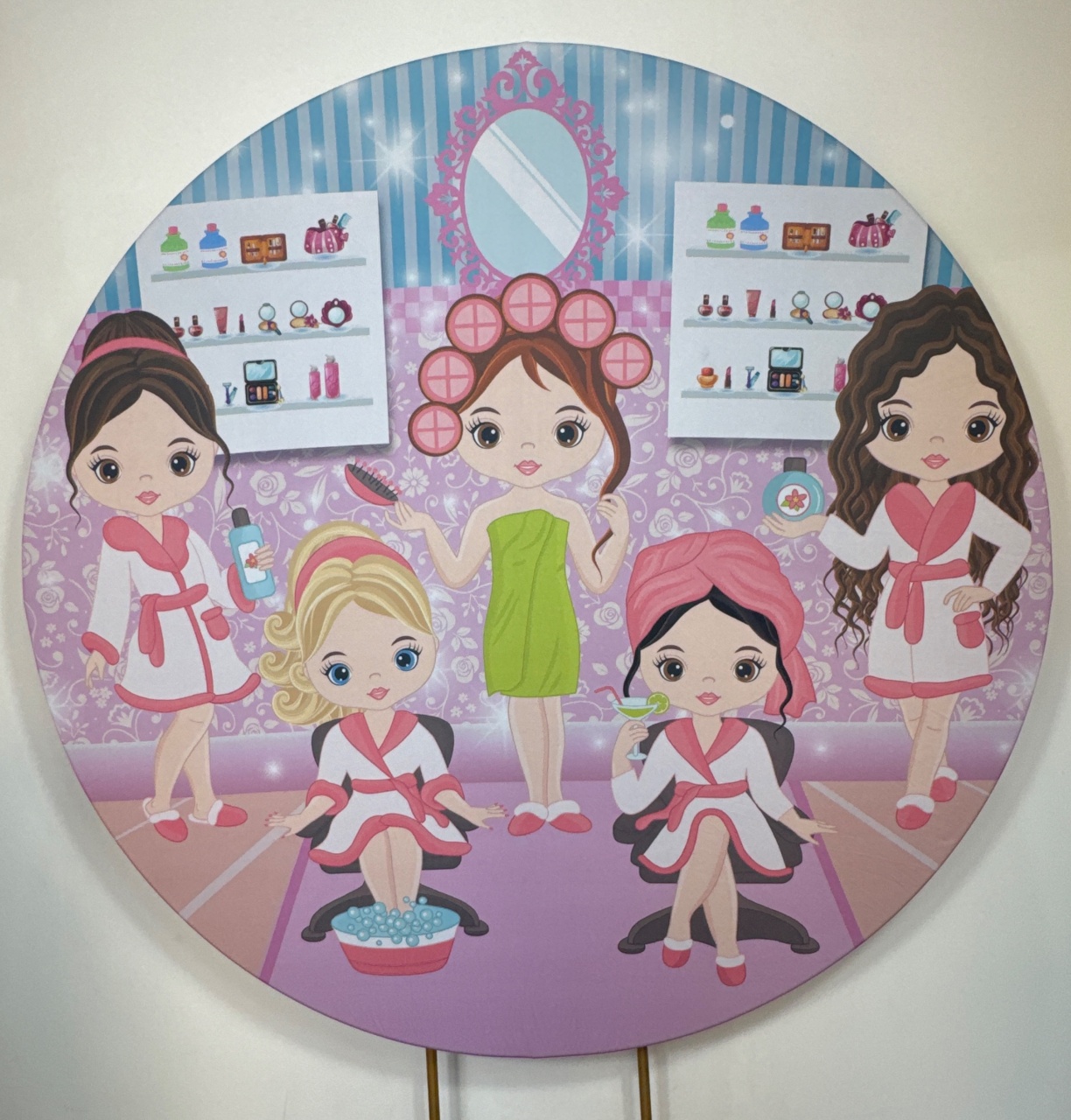 Painel Redondo - Spa - Doces Festas Decorações e Pegue e Monte
