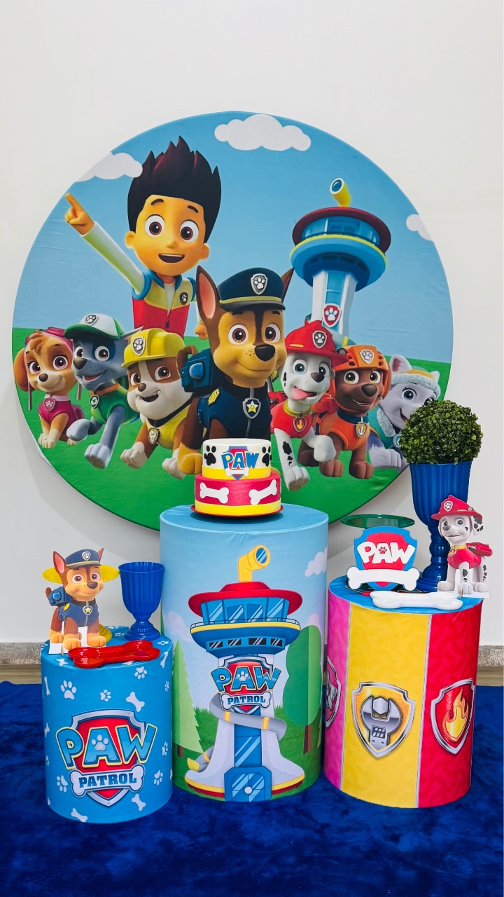 Kit Patrulha Canina IV - Doces Festas Decorações e Pegue e Monte