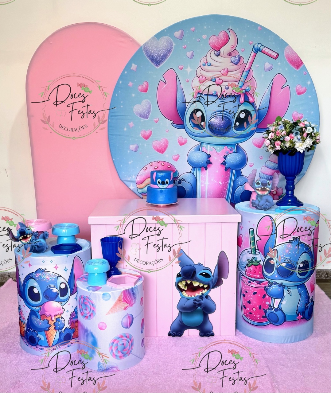 Kit Stitch Sorvete III - Doces Festas Decorações e Pegue e Monte