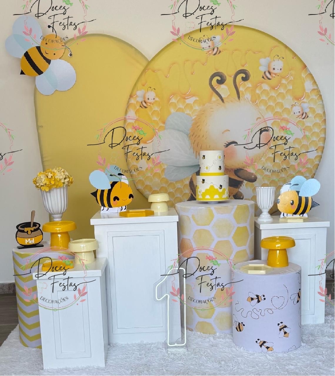 Kit Abelhinha   - Doces Festas Decorações e Pegue e Monte