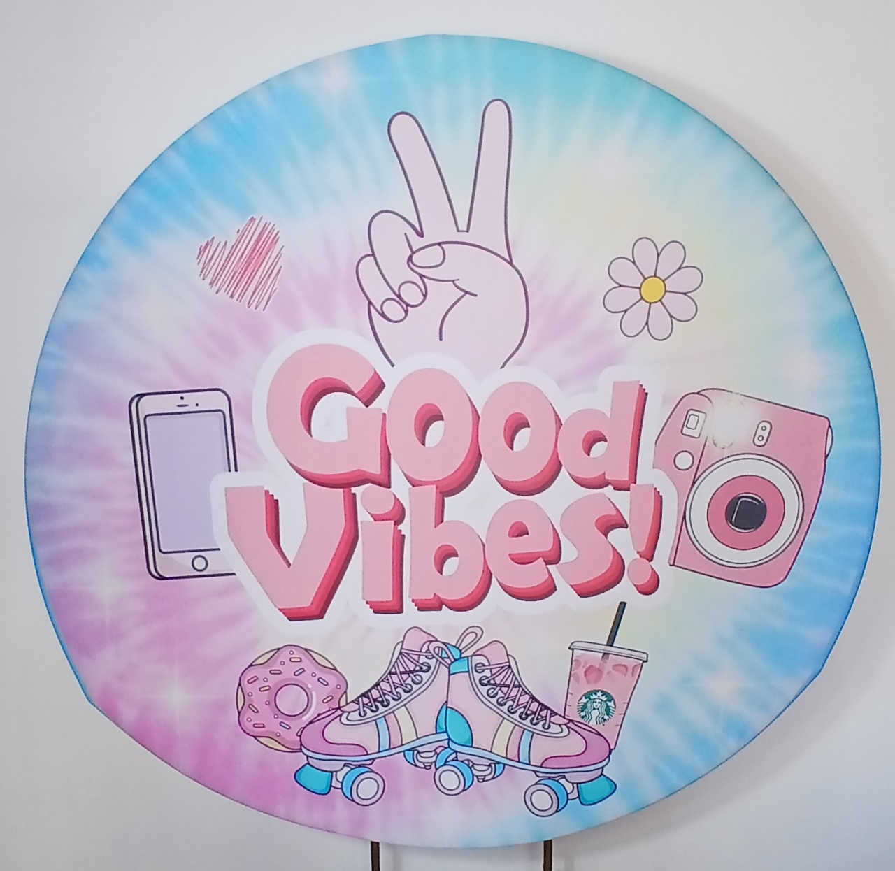 Painel Redondo - Good Vibes - Doces Festas Decorações e Pegue e Monte