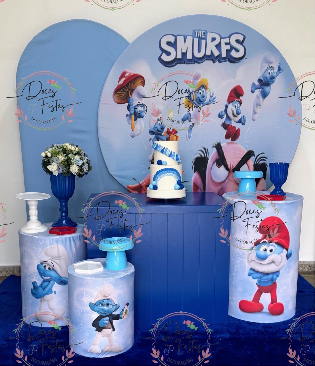 Kit Smurfs V - Doces Festas Decorações e Pegue e Monte