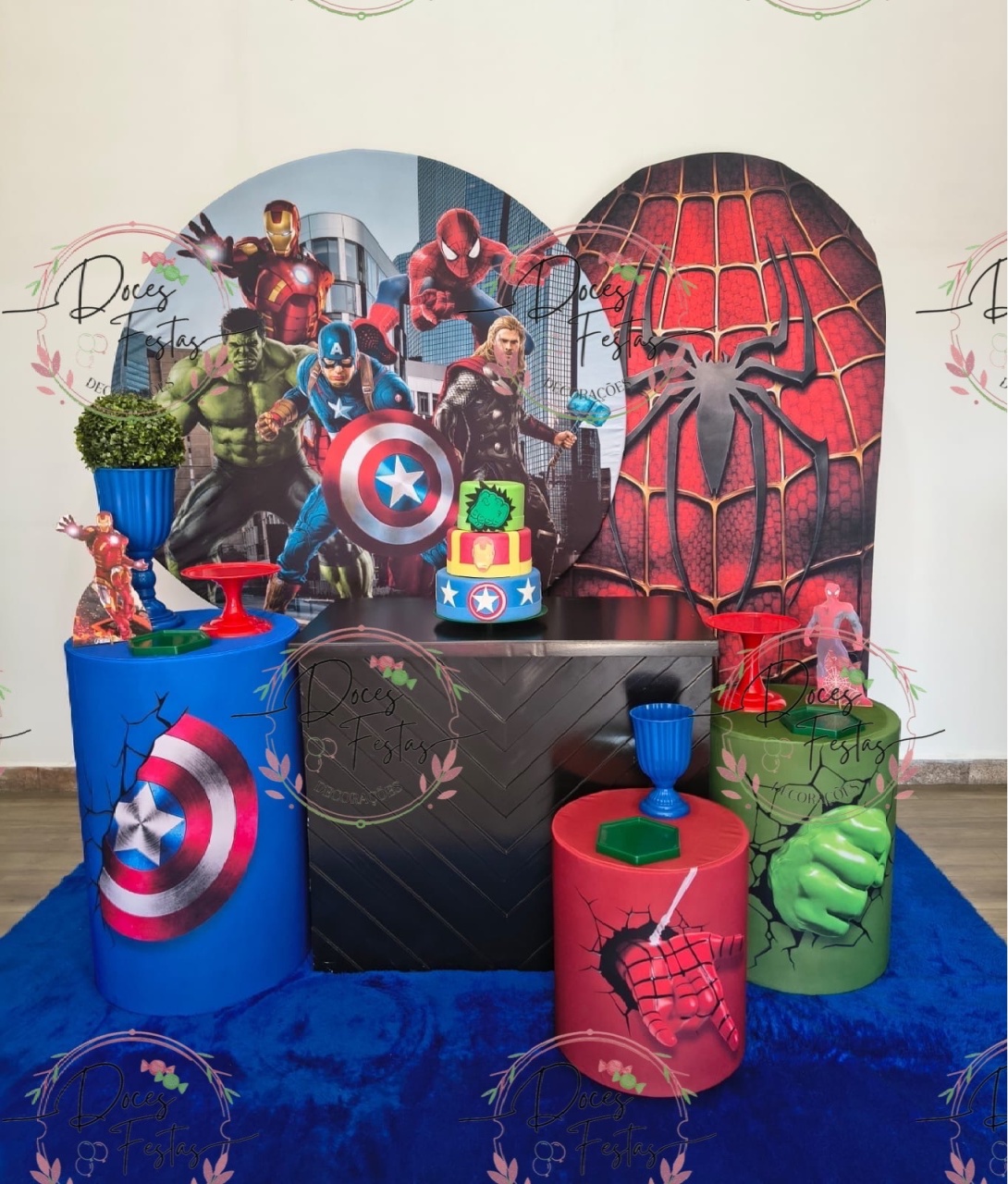 Kit Vingadores III - Doces Festas Decorações e Pegue e Monte