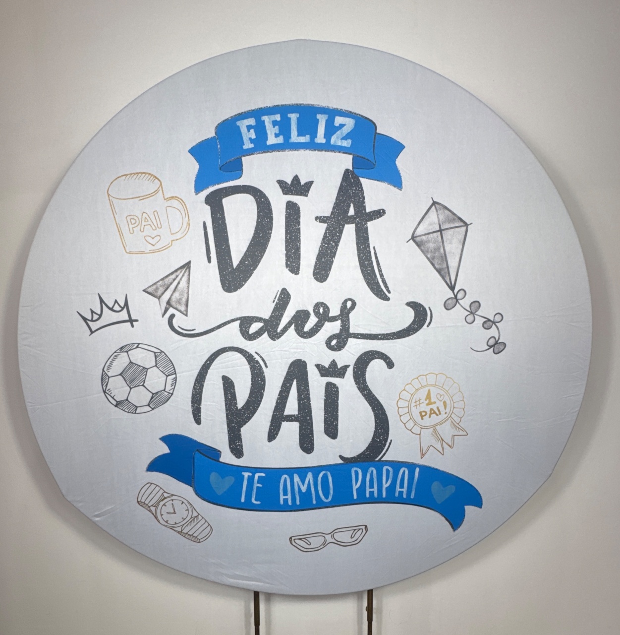 Painel Redondo - Dia dos Pais 3 - Doces Festas Decorações e Pegue e Monte
