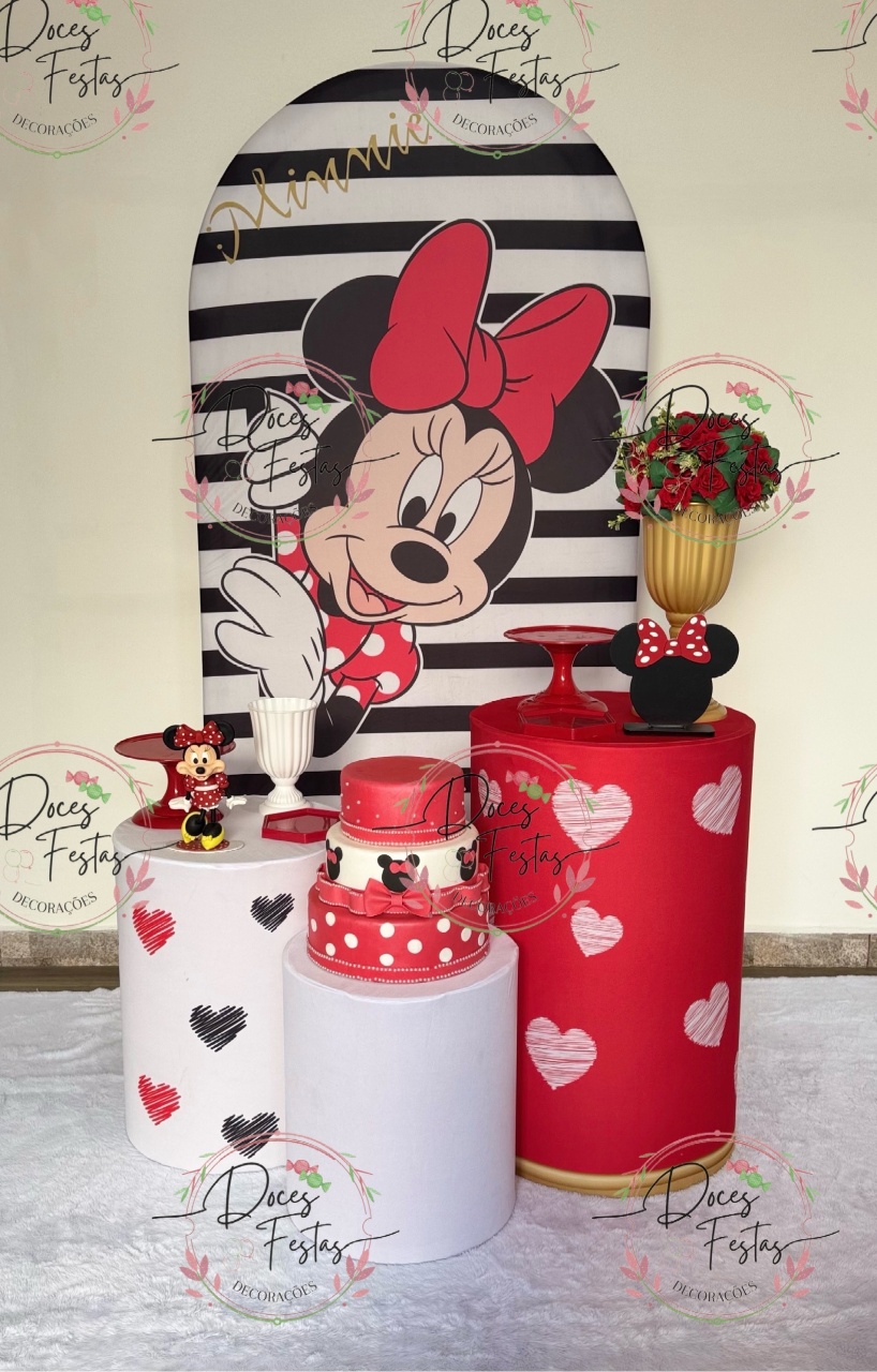 Kit Minnie Vermelha VIII - Doces Festas Decorações e Pegue e Monte