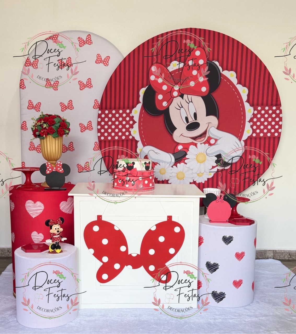 Kit Minnie Vermelha VI - Doces Festas Decorações e Pegue e Monte