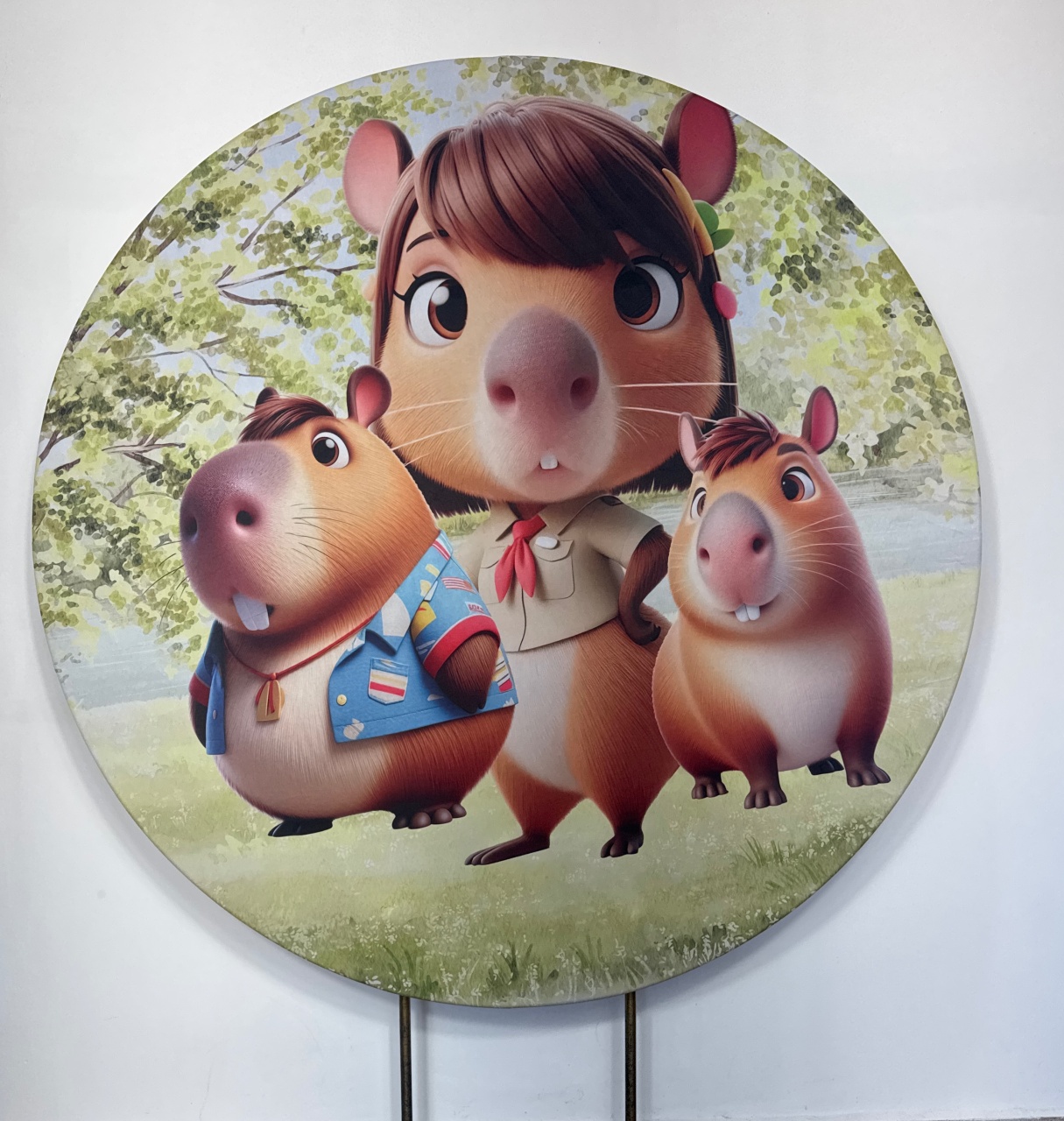 Painel Redondo - Capivara  - Doces Festas Decorações e Pegue e Monte