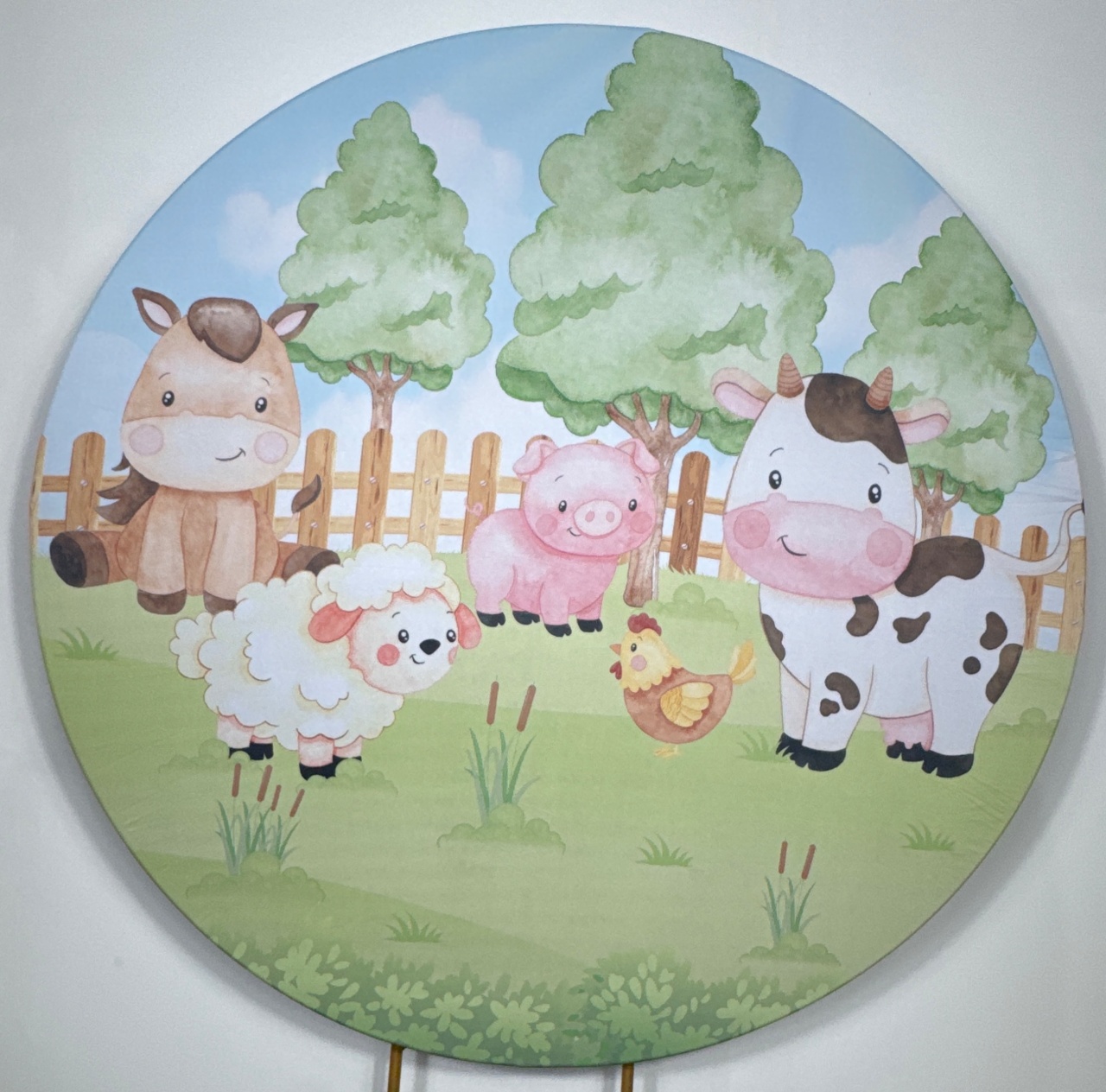 Painel Redondo - Fazendinha 2 - Doces Festas Decorações e Pegue e Monte