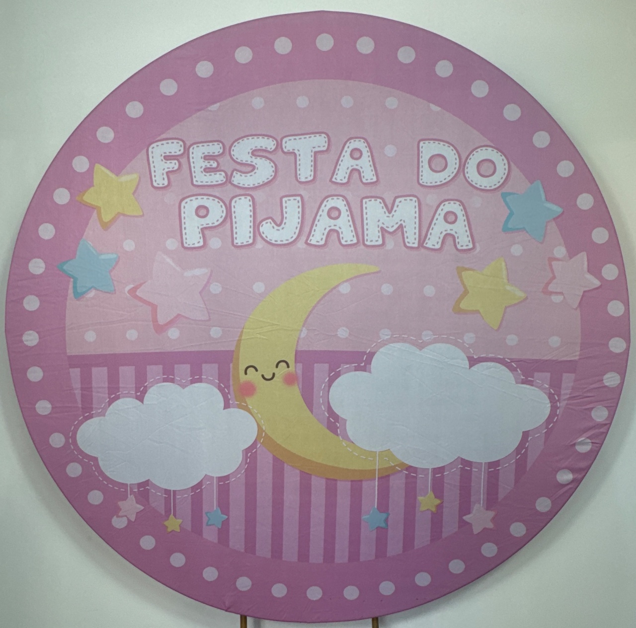 Painel Redondo - Festa Do Pijama  - Doces Festas Decorações e Pegue e Monte