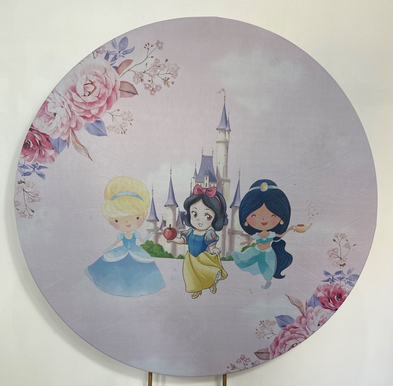 Painel Redondo - Princesas 1 - Doces Festas Decorações e Pegue e Monte