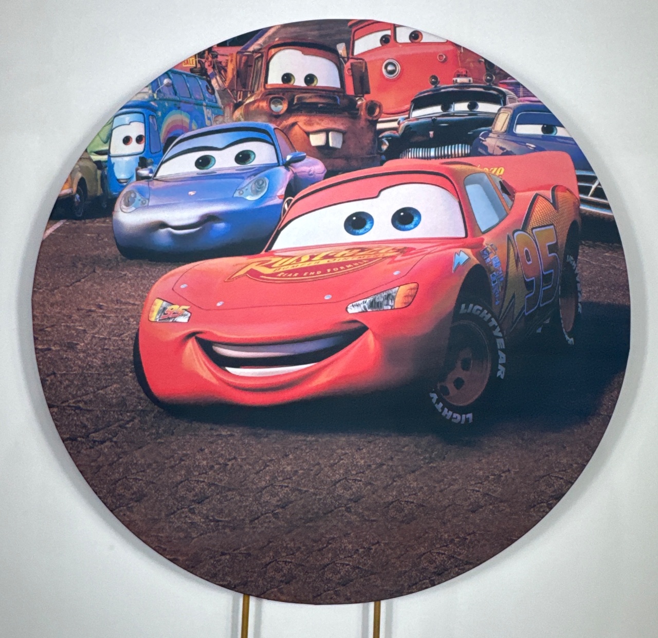 Painel Redondo - Carros 1 - Doces Festas Decorações e Pegue e Monte