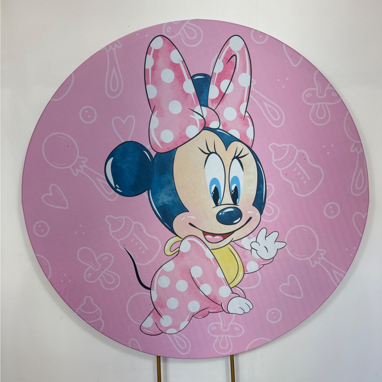 Painel Redondo - Minnie Baby - Doces Festas Decorações e Pegue e Monte