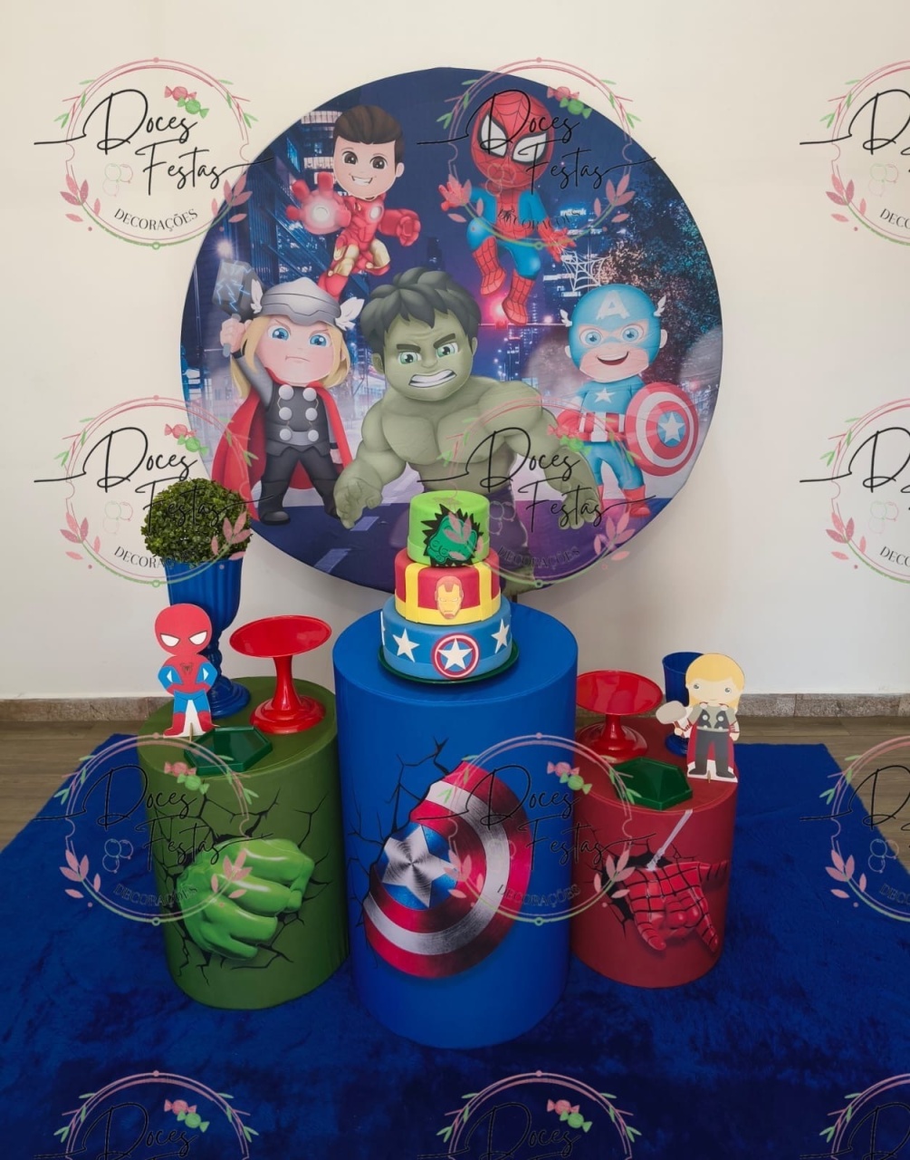 Kit Vingadores Cute/Baby I - Doces Festas Decorações e Pegue e Monte