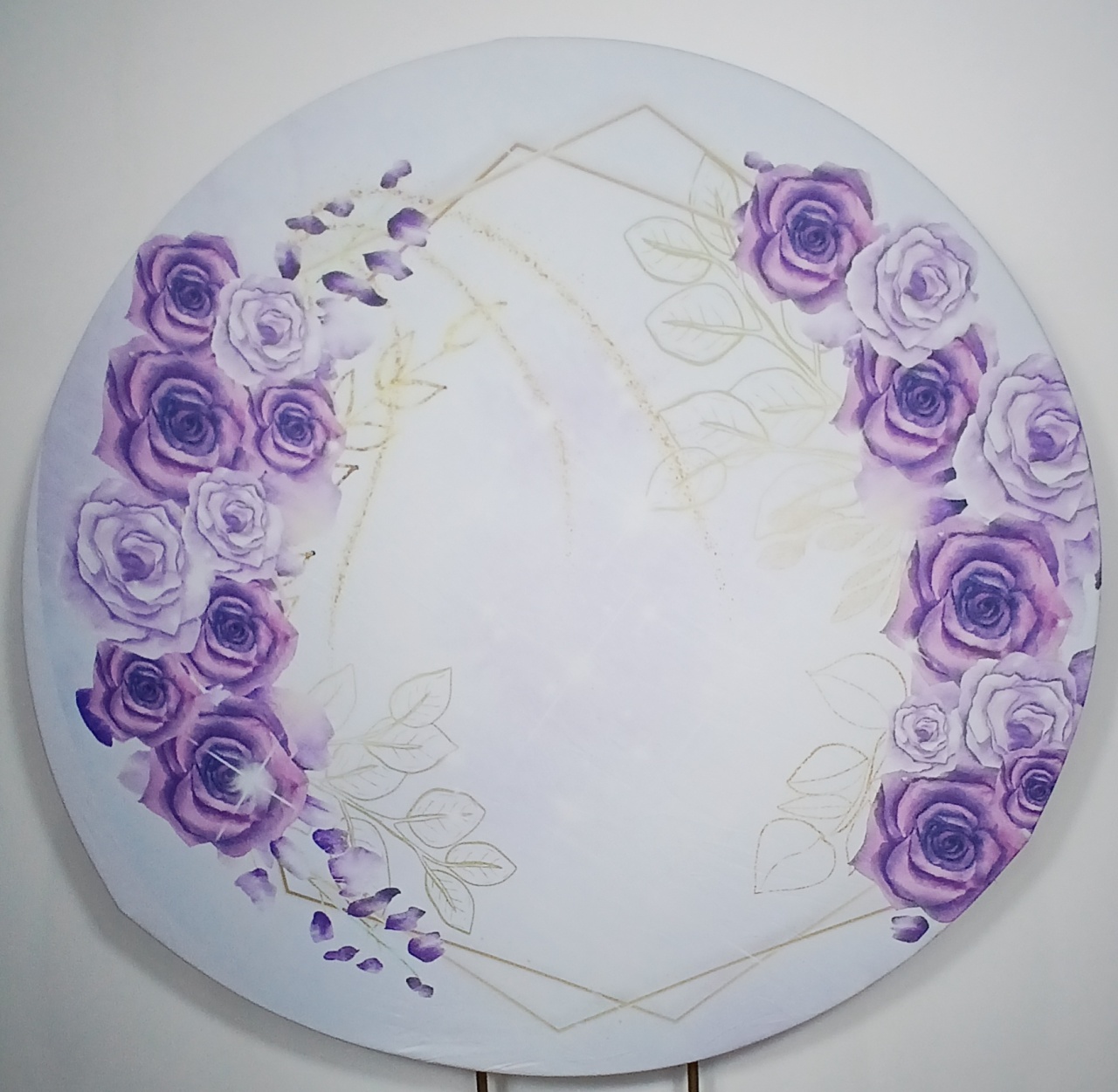 Painel Redondo - Floral Roxo E Lilás - Doces Festas Decorações e Pegue e Monte