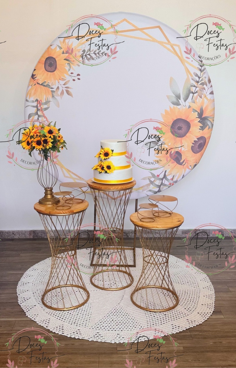 Kit Floral Girassol Branco - Doces Festas Decorações e Pegue e Monte