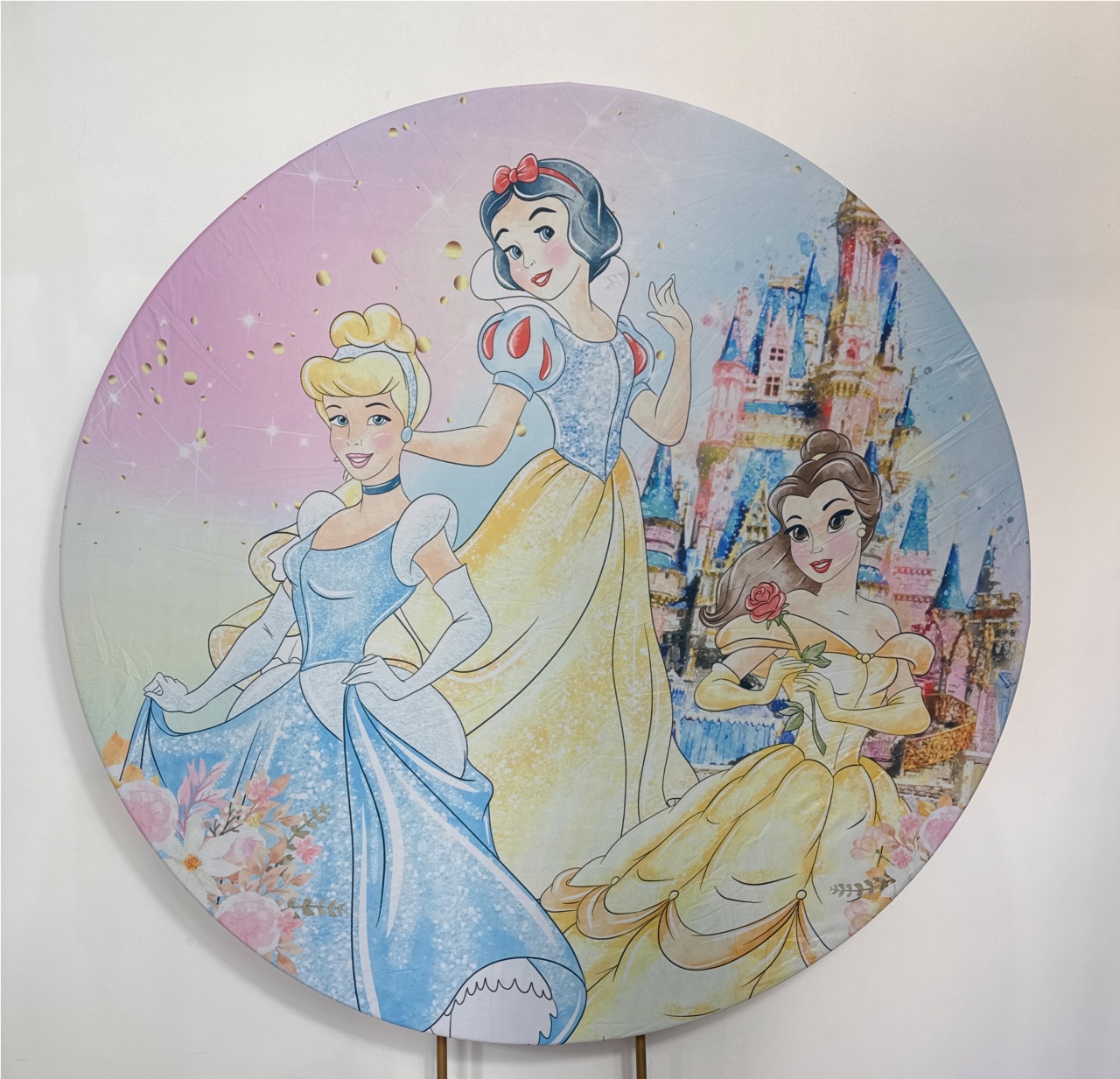 Painel Redondo - Princesas 3 - Doces Festas Decorações e Pegue e Monte