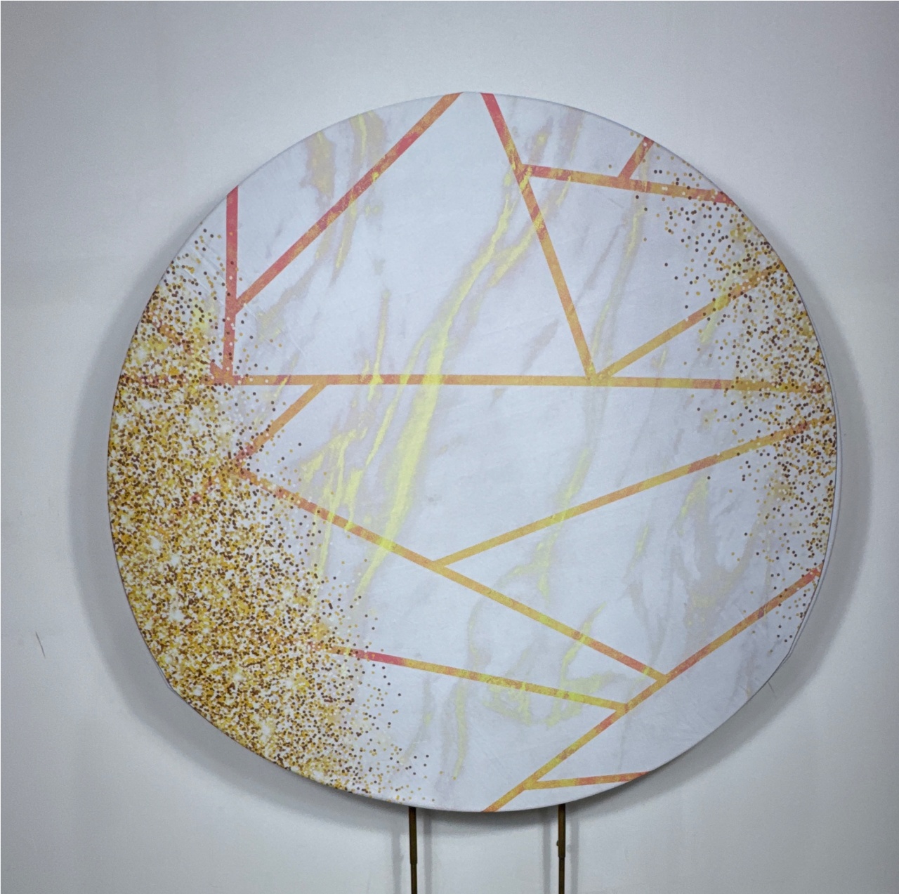 Painel Redondo - Dourado E Rose Gold - Doces Festas Decorações e Pegue e Monte