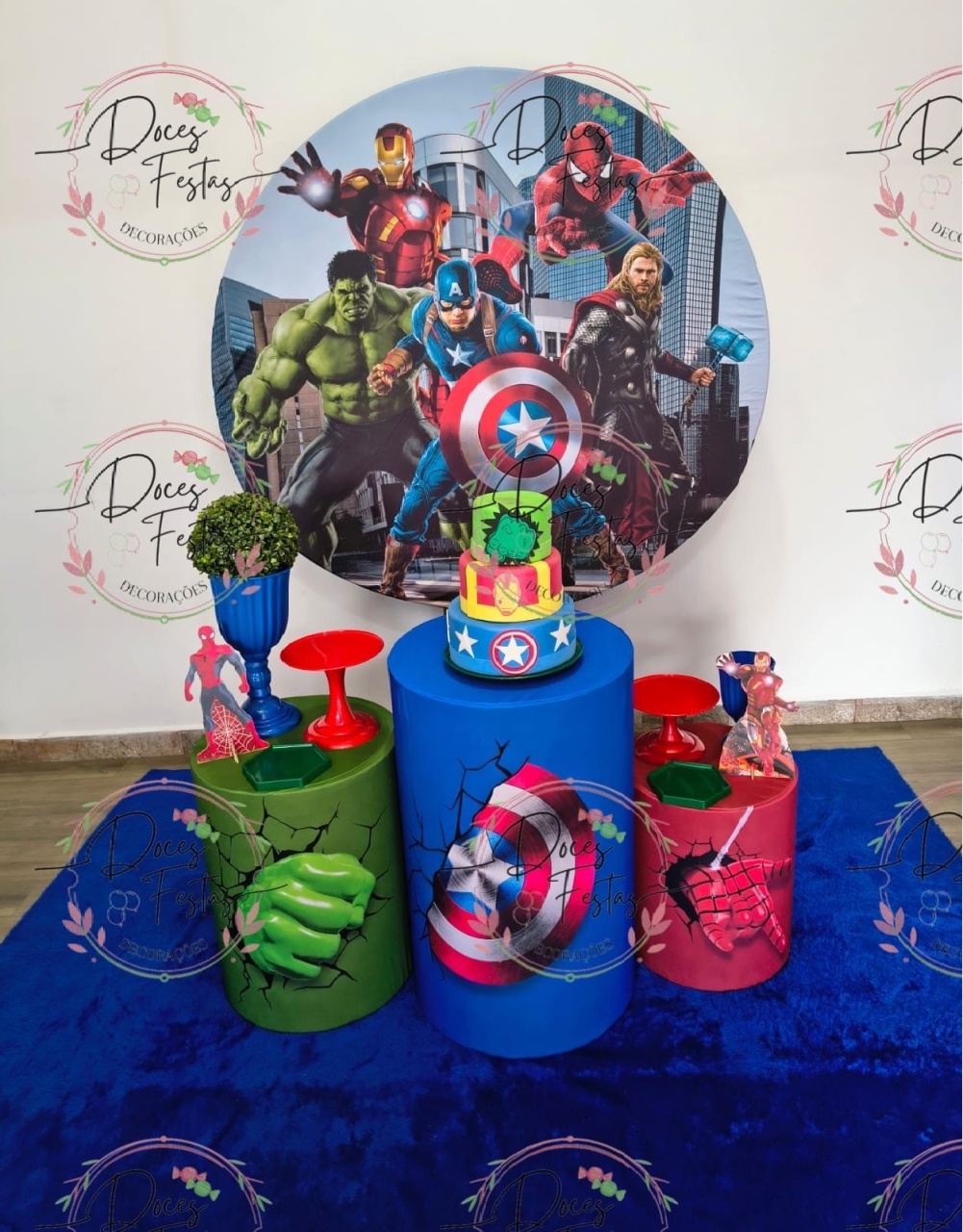 Kit Vingadores I - Doces Festas Decorações e Pegue e Monte